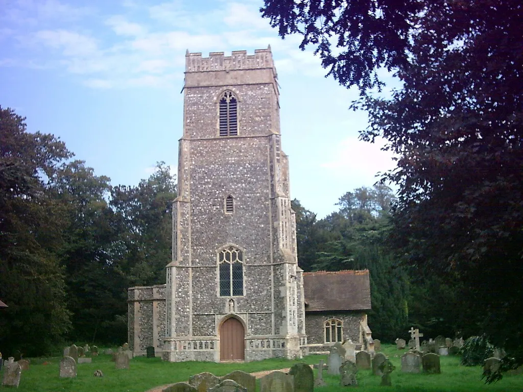 St Andrew's parish church, Little Glemham, Suffolk, England, seen from the west
