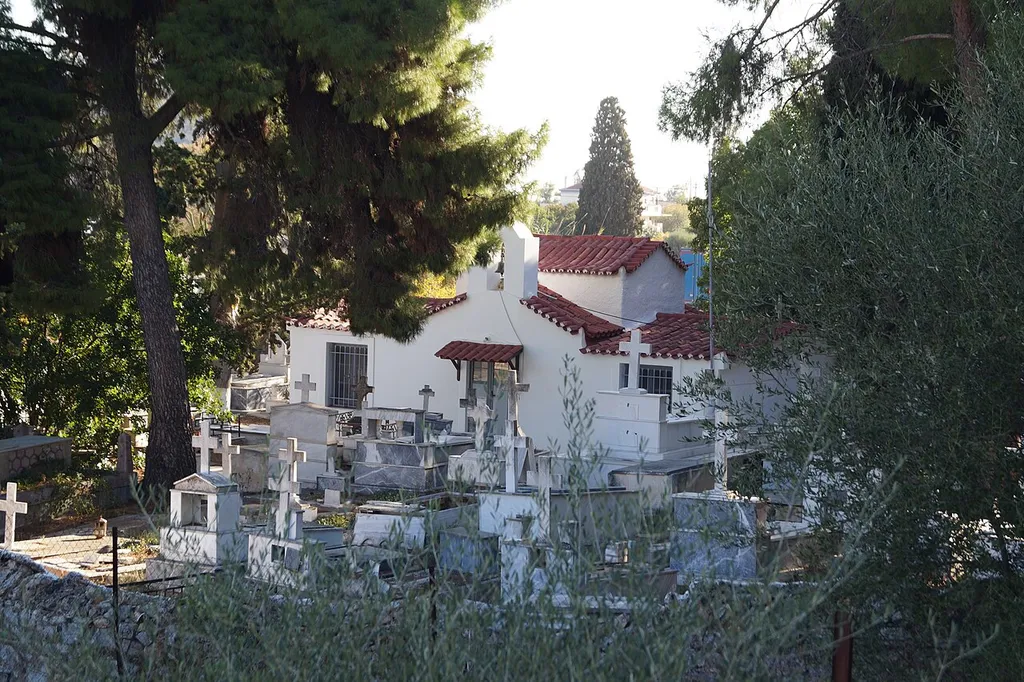 Ermioni, Argolis, Greece: Church of Agios Andreas on the old cemetery.