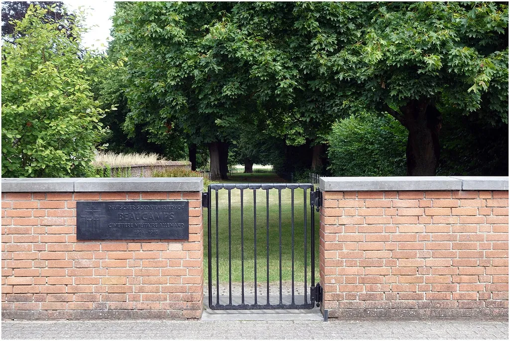 Beaucamps-Ligny (France-North Dep.) - German War Cemetery of the First World War. "In this cemetery rest 2628 German soldiers"