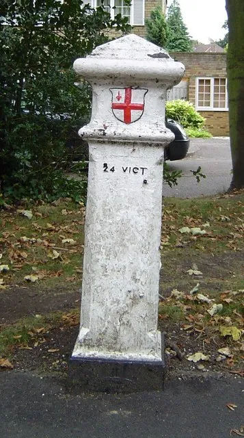 Coal Tax Pillar Church Road, Potters Bar, Hertfordshire Coal Tax Post used as a point where tax was paid for the conveyance of coal in the Victorian era.