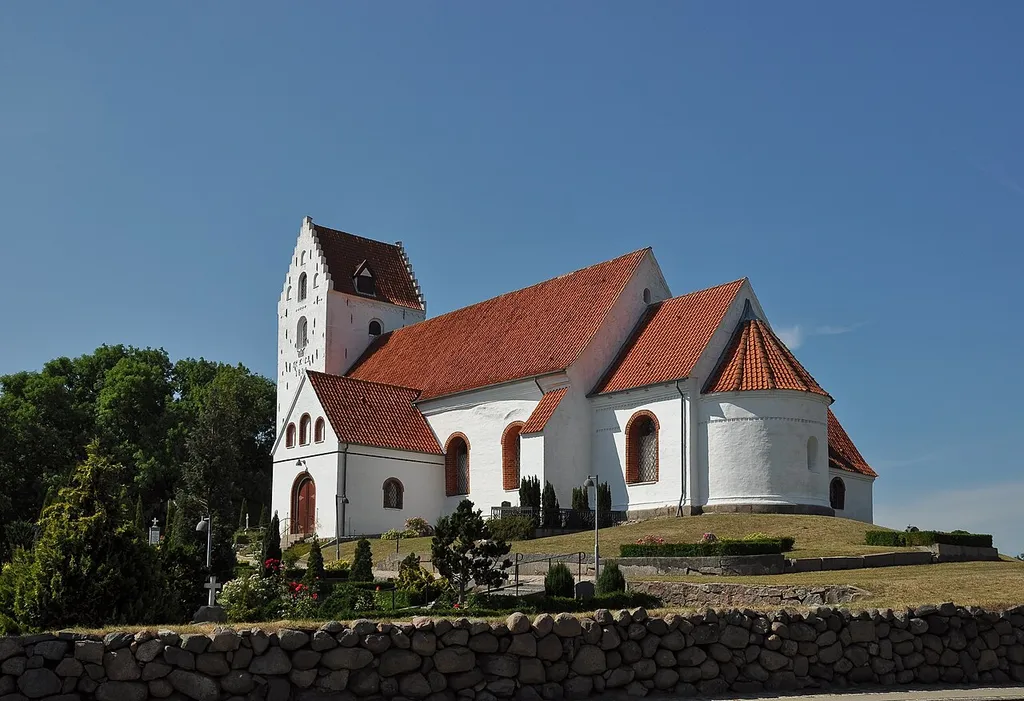 Lindelse Church in Langeland Municipality, Denmark.