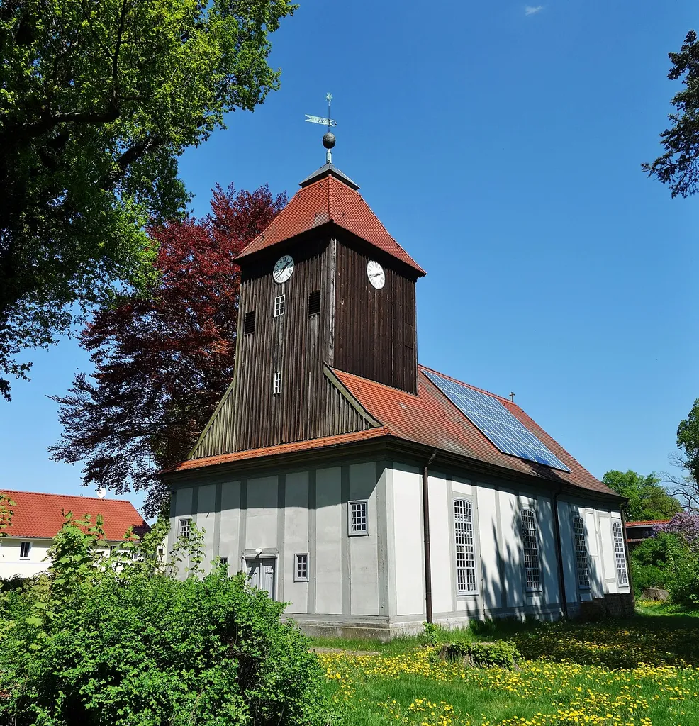 West-south-western view of the church in Beetz , Kremmen municipality , Oberhavel district, Brandenburg state, Germany