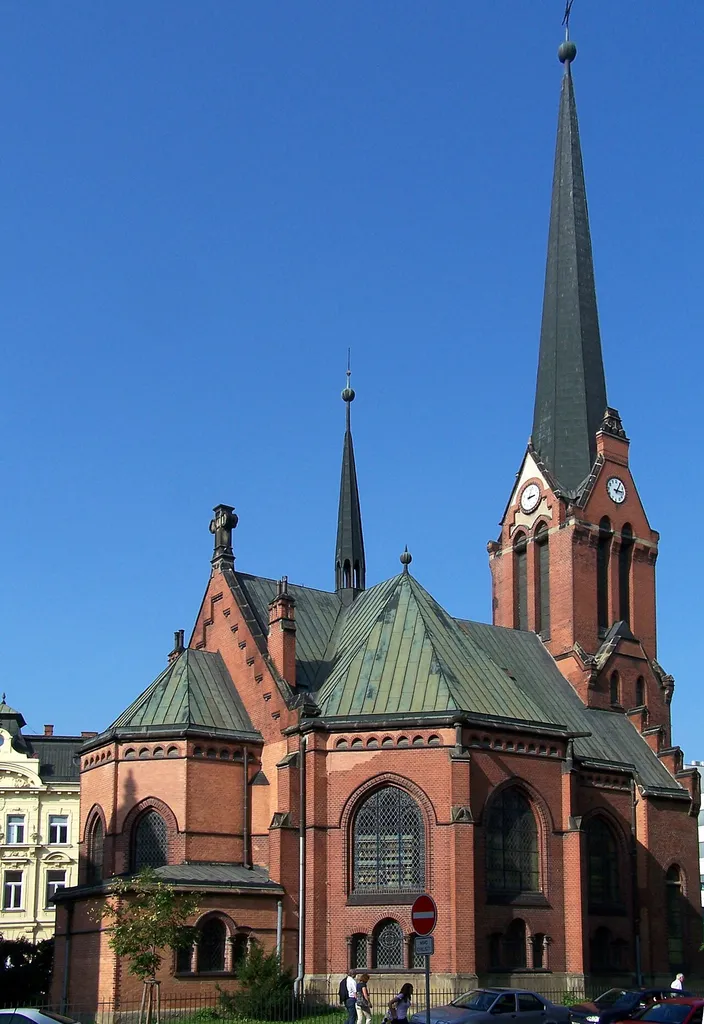Red Church in Olomouc, Czech Republic