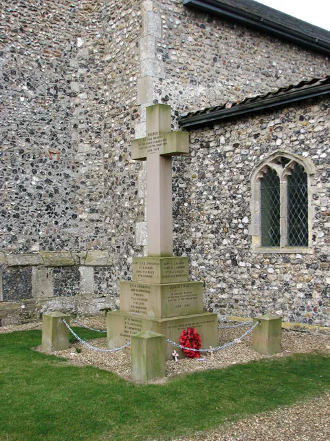 All Saints church in Alburgh - war memorial. The war memorial is situated by the south porch of All Saints church > 1770481.
