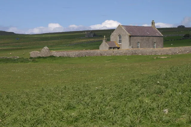 Fetlar kirk Situated scenically between Papil Water and Tresta beach.