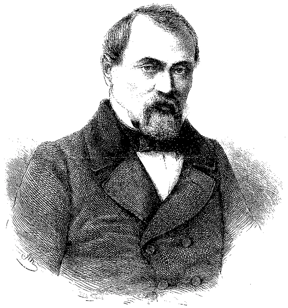 Engraved portrait of German economist Hermann Schulze-Delitzsch