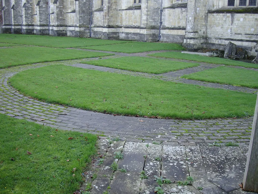 The layout of the Old Minster, Winchester, Hampshire, England