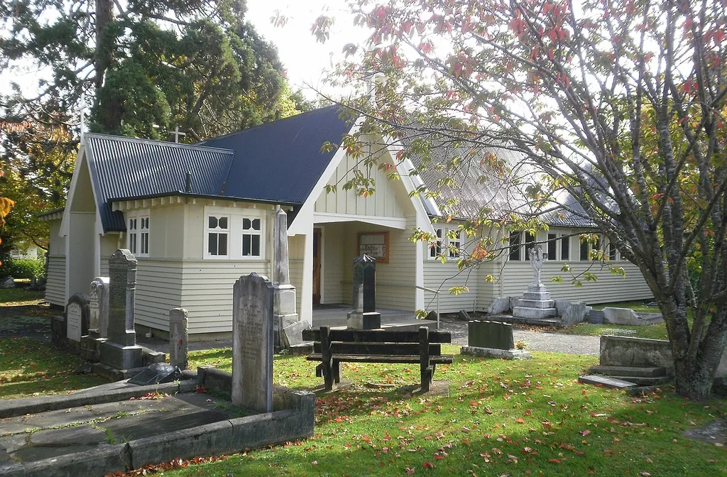 St John's Church, Trentham, Upper Hutt, New Zealand. Corner of Moonshine Rd and Ferguson Drive. The structure is registered by the New Zealand Historic Places Trust as a Category II structure, with registration number 1330.