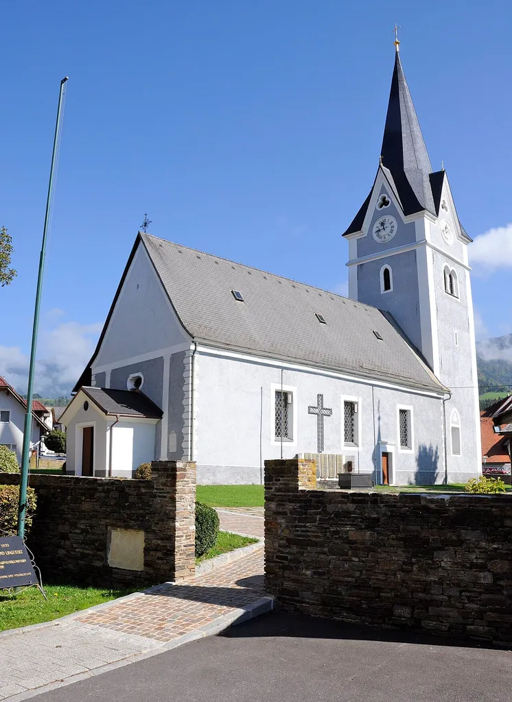 Parish church Saint George on the Schulstrasse #2, municipality Sankt Georgen im Lavanttal, district Wolfsberg, Carinthia / Austria / EU