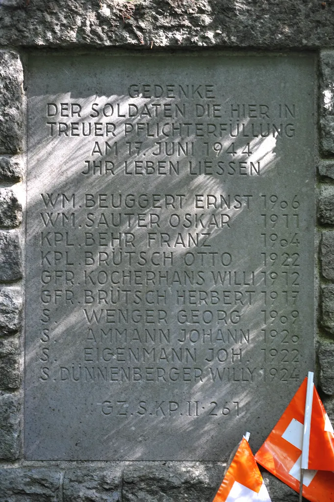 War memorial at the Hemishofen railway bridge