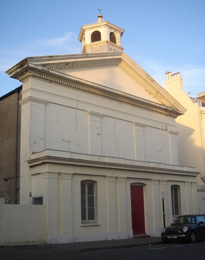 The former St Stephen's Church, Montpelier Place, Brighton, City of Brighton and Hove, England. Built elsewhere in Brighton as a ballroom, it then served as the Royal Pavilion's chapel before being moved to Montpelier Place. It was converted into a day centre in 1988. Listed at Grade II* by English Heritage (IoE code 480456)
