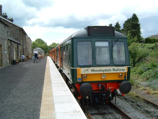 Leyburn railway station looking west , near to Leyburn, North Yorkshire.