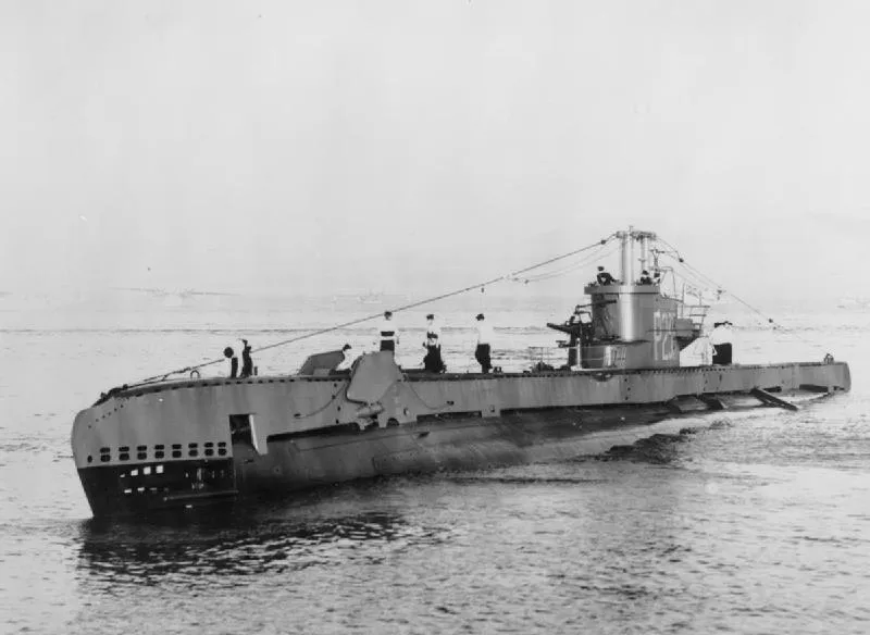 British S class submarine HMSM STRONGBOW underway in the Clyde.