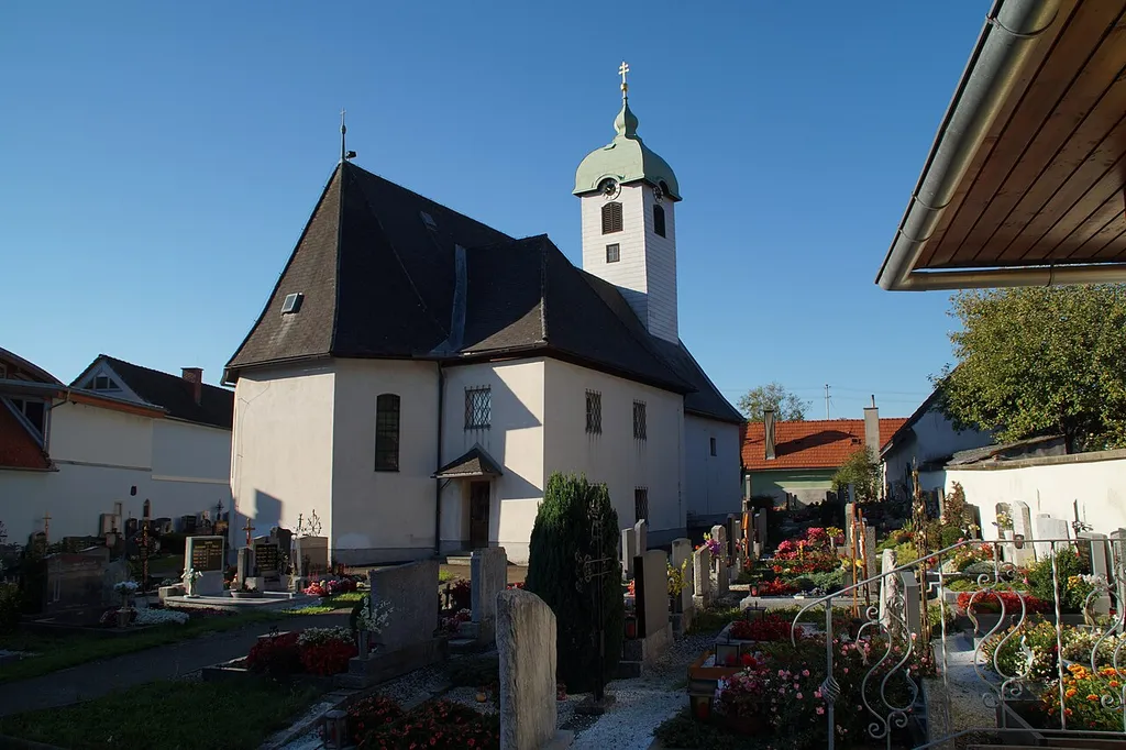 Kath. Pfarrkirche hl. Georg und Friedhofsmauer, Kraubath, Bezirk Leoben