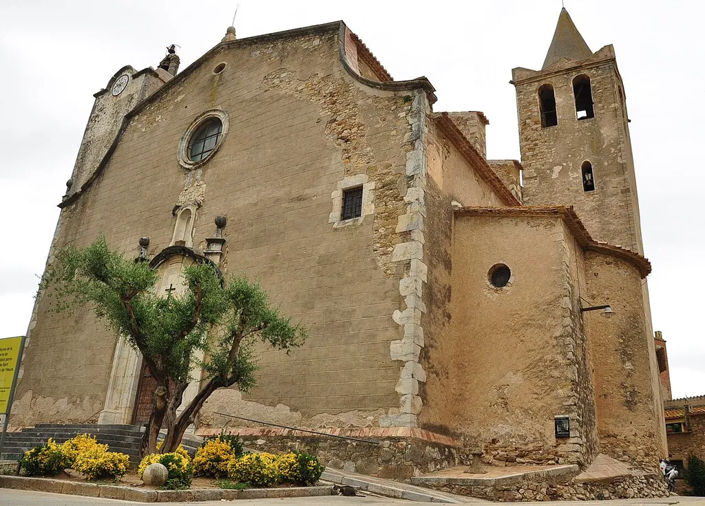The church of Sant Sadurní de l'Heura was built between 1773 and 1777 (Cruïlles, Monells i Sant Sadurní de l'Heura, District of Baix Empordà, Catalonia, Spain).