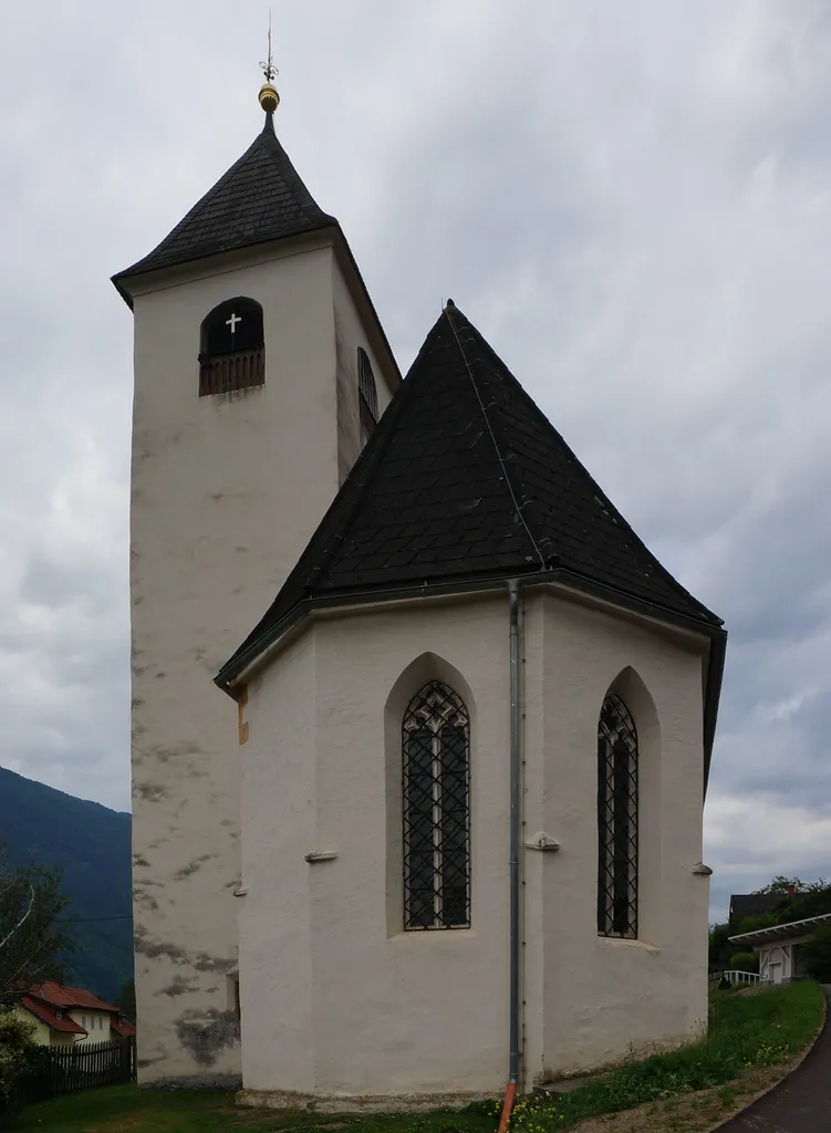 Kath. Filialkirche hl. Andreas - Rappersdorf, Ostansicht in der Gemeinde Mühldorf, Kärnten, Österreich, Europäische Union