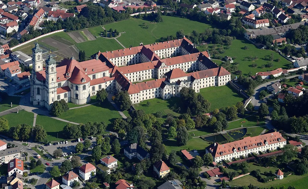 Aerial image of the Ottobeuren Abbey (view from the northwest)