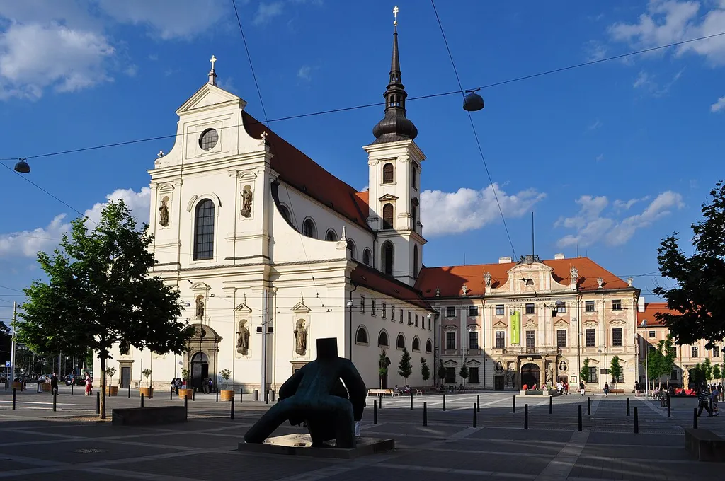 Church of Saint Thomas and the Annunciation on Moravian square in Brno