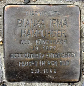 Stolperstein dedicated to Bianka Hamburger