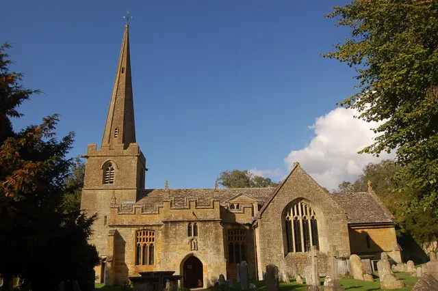 St Michael and All Angels parish church, Stanton, Gloucestershire, seen from the south