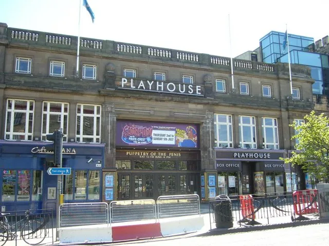 The Playhouse, Greenside Place Originally designed as a theatre by the Glasgow architect, John Fairweather, the Playhouse opened as Scotland's biggest cinema in the first year of the 'talkies' in 1929. It closed in 1974 and was scheduled for demolition, but, thanks to local petitions which collected almost 30,000 signatures, it was saved, renovated and re-opened as a theatre in 1993. Its seating capacity of over 3,000 is still the largest of any theatre building in the UK. http://en.wikipedia.org/wiki/Edinburgh_Playhouse