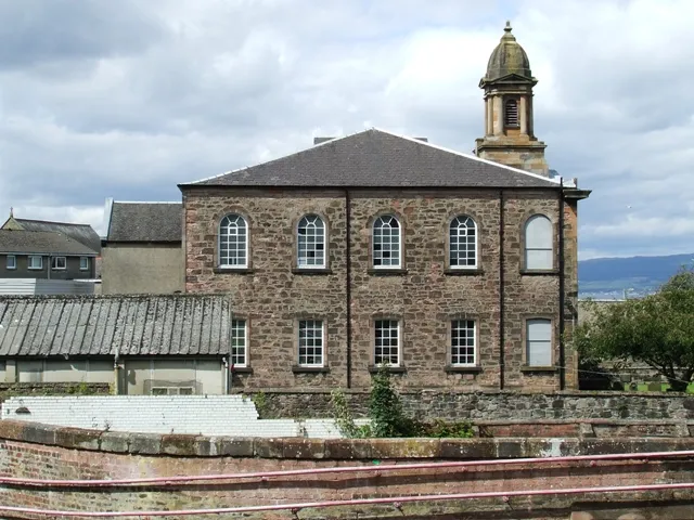 St Andrews Church. Viewed from Port Glasgow railway station. Bears a passing resemblance to Inverkip Church 154203. See also 337496 and 351564.