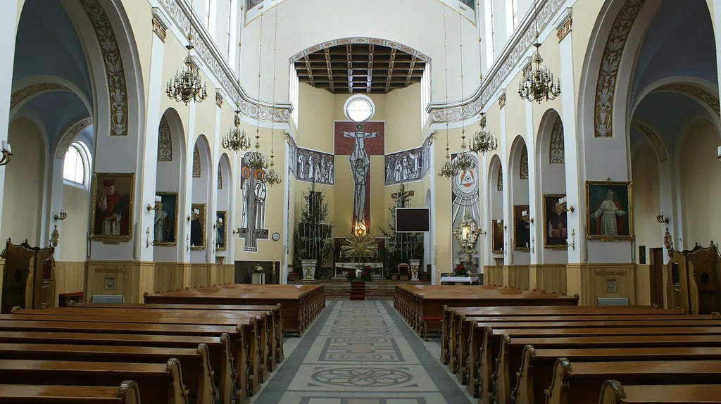 Interior of The st. Anthony church in Ostrow wlkp.