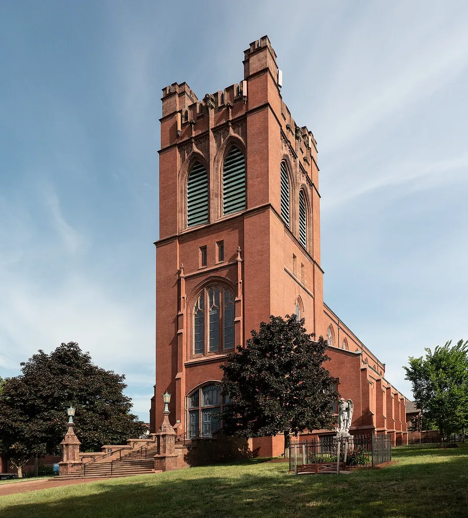 Catholic Church of Saint Michael the Archangel, 239 Oxford Street, Providence RI. Completed in 1915. Lower Church (St. Bernard's Chapel) Architects: Martin &amp; Hall of Providence. Upper Church and Tower Architects : Murphy, Hindle &amp; Wright of Providence.