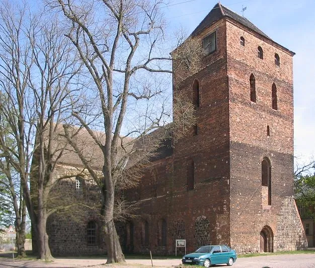 Stonechurch in Zahna, built probably before or around 1200. First german church in the landscape Fläming, which was settled by slavic tribes from ca. 7th century until this time. The town Zahna, district Wittenberg, state Saxony-Anhalt, Germany, is situated in the Nature park Fläming.