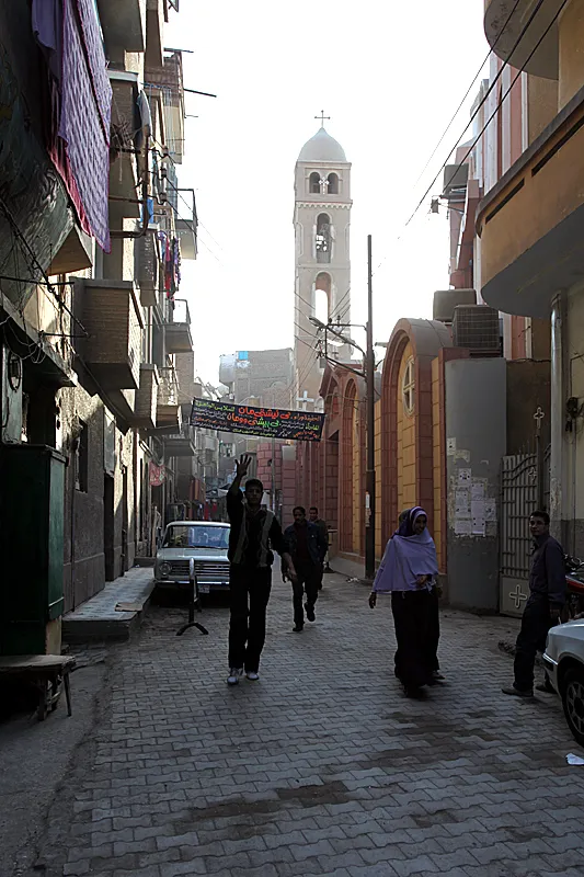 South side of the Church of the Holy Virgin, view to the west, Sohag, Egypt