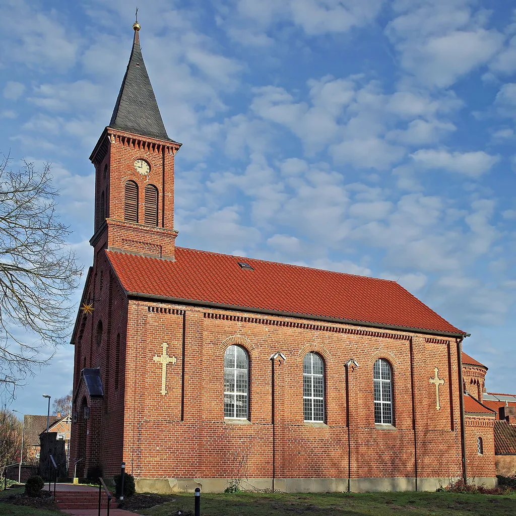 Church "Friedenskirche" in the village Küsten (district Lüchow-Dannenberg, northern Germany).