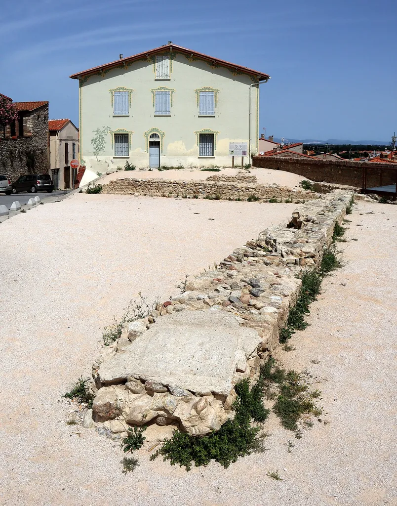 Remains of an earlier building of Cathedral Ste-Eulalie-Ste-Julie in Elne; France,archaeological excavation (2014-2020) at the Plateau des Garaffes.