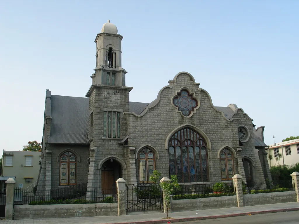Historic Methodist Church - on Villa Street within the Ponce Historic Zone, in Ponce, Puerto Rico. On the National Register of Historic Places in Ponce, Puerto Rico.