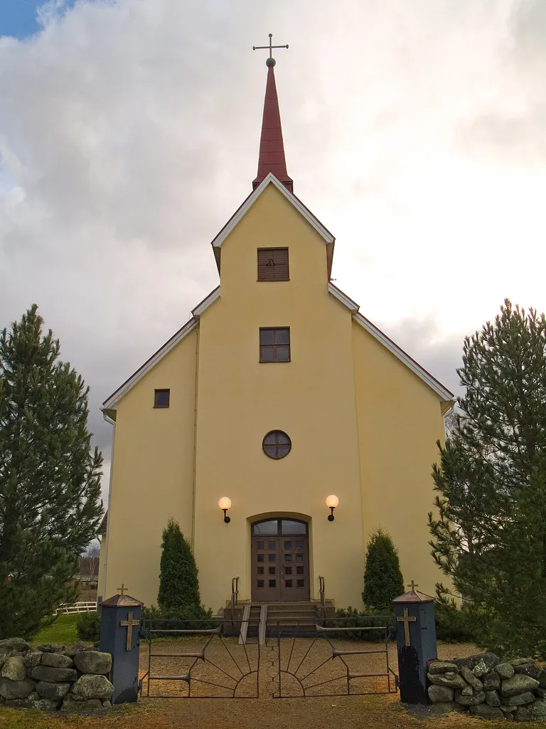 Entrance to the village church in Kitinoja, Seinäjoki, Finland (formerly Kitinoja, Ylistaro). Architect Kauno Kallio, 1952.