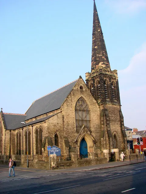 United Reformed Church of SS Andrew and George, Yarm Lane, Stockton-on-Tees, County Durham, seen from the southwest