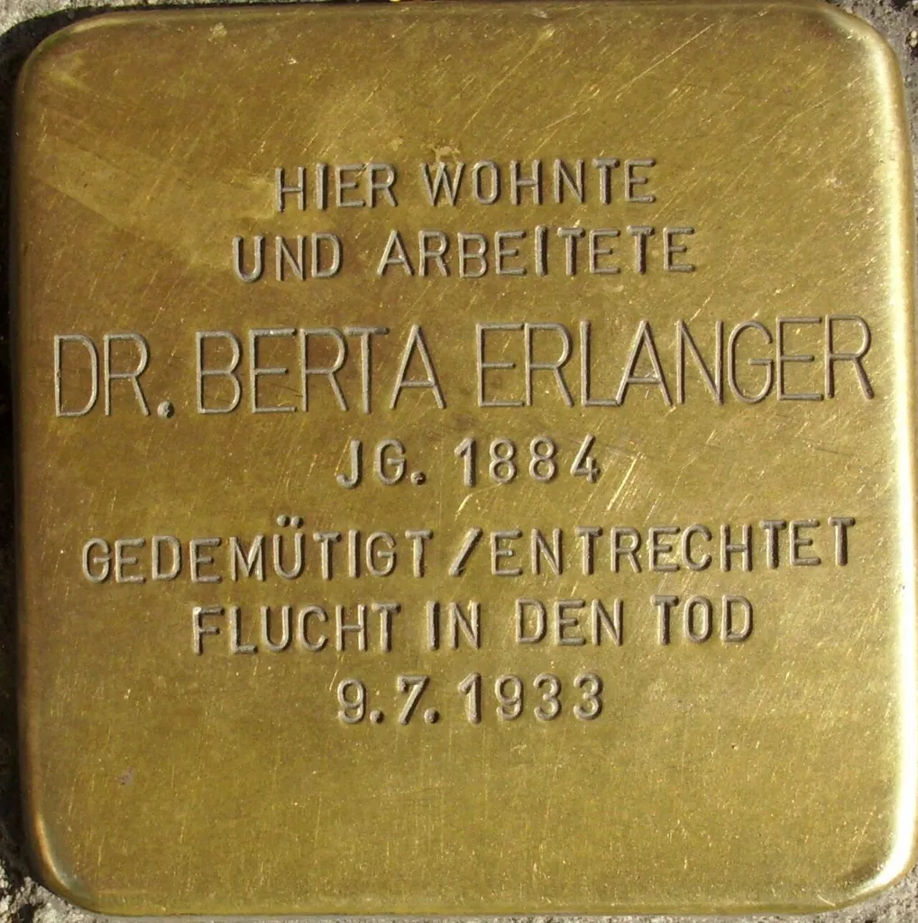 Stolperstein Dr. Berta Erlanger Grosse Bleiche 12