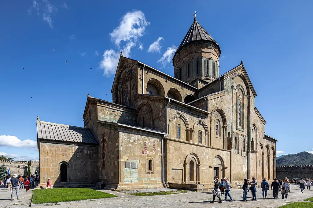 Svetitskhoveli Cathedral (Georgian: სვეტიცხოვლის საკათედრო ტაძარი, svet'icxovlis sak'atedro t'adzari; literally the Cathedral of the Living Pillar) is an Orthodox Christian cathedral located in the historic town of Mtskheta, Georgia.