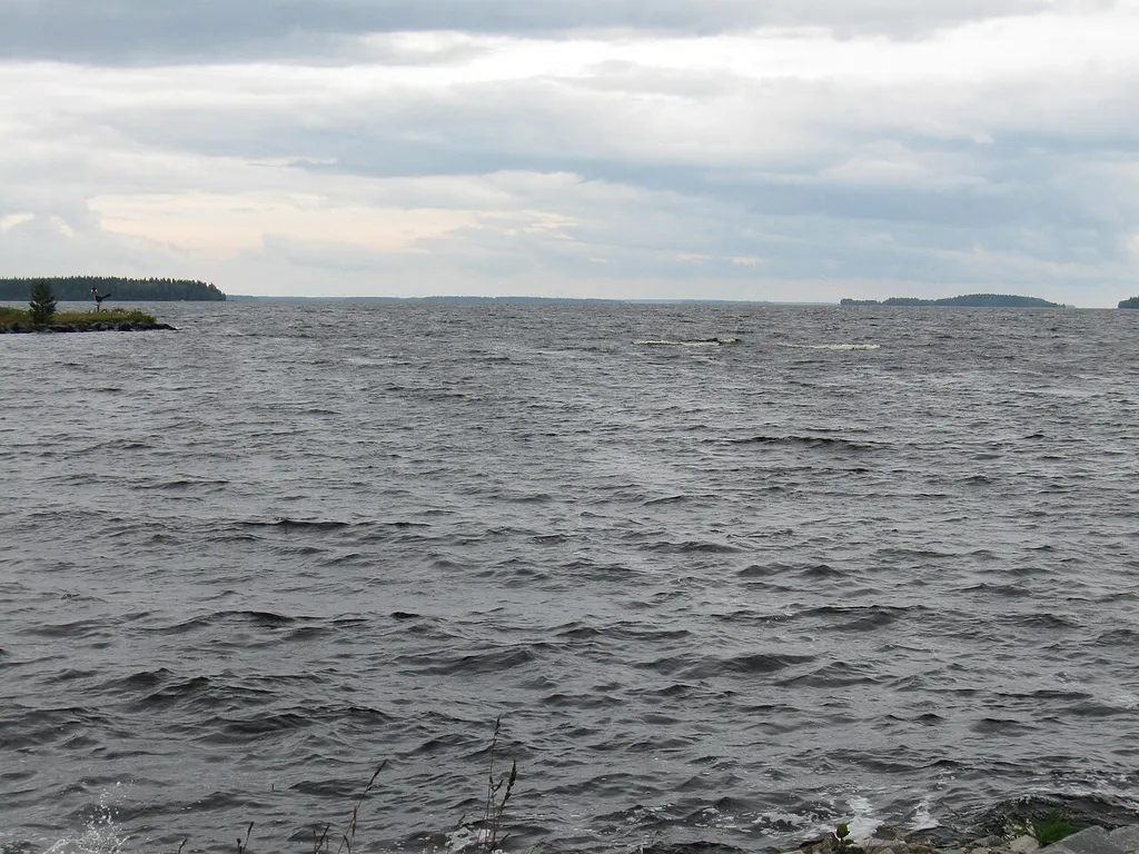 The northenmost Paltaselkä area of the Oulujärvi lake in Paltamo, Finland, seen towards southwest.