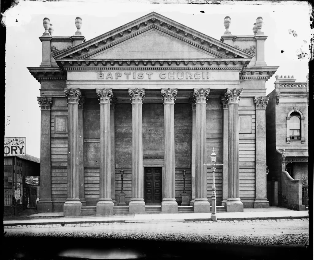 Photograph of Baptist Church, Albert Street, Melbourne taken in 1874.