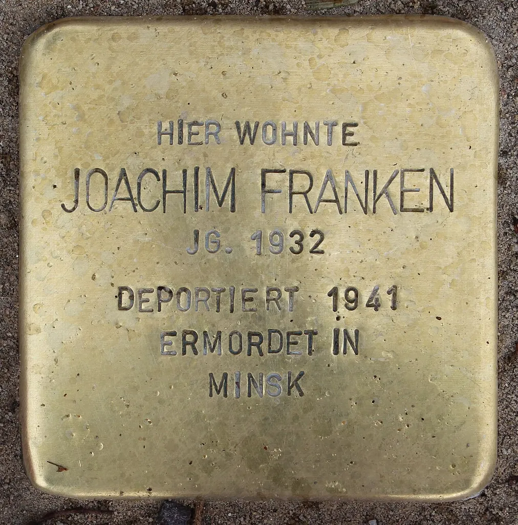 Stolperstein dedicated to Joachim Franken