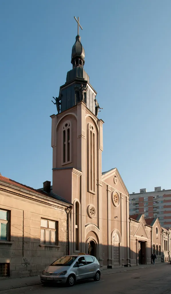 The Catholic church of the Sacred Heart in Nish, Serbia.