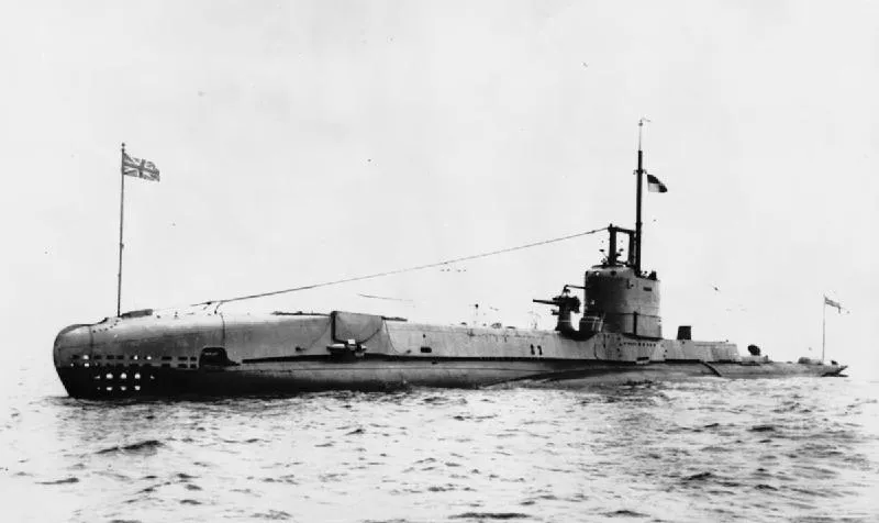 British S class submarine HMSM STARFISH underway.