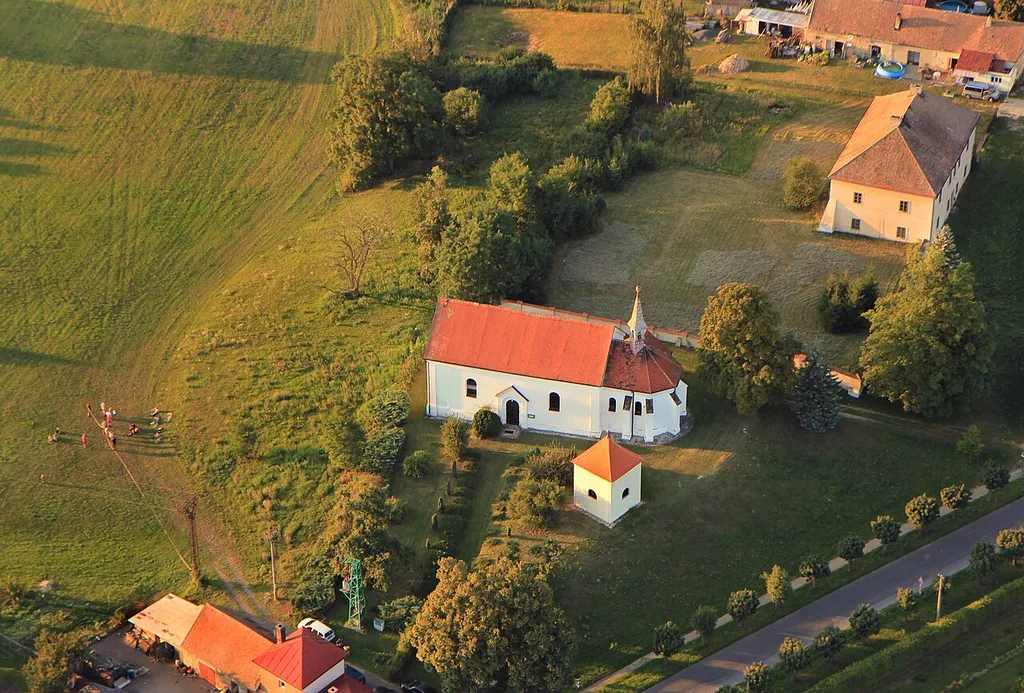 Aerial view of Všejany, Czech Republic