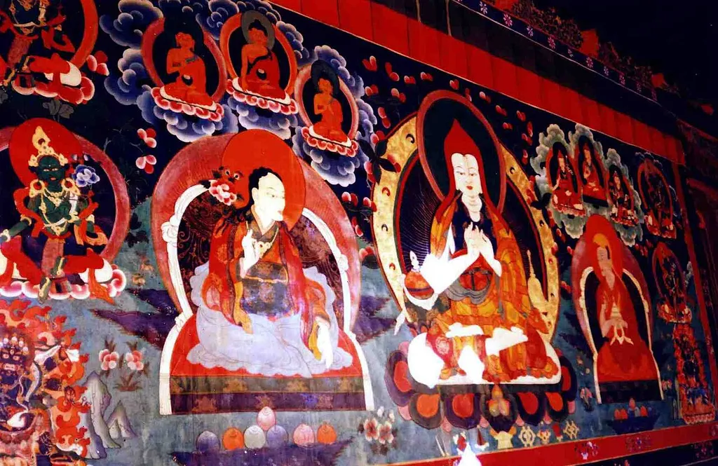 Wall mural, Ralung Gompa, Tibet.