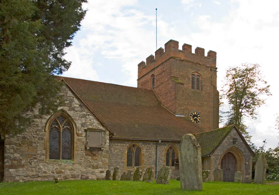 St Mary's parish church, Thorpe, Surrey, seen from the north
