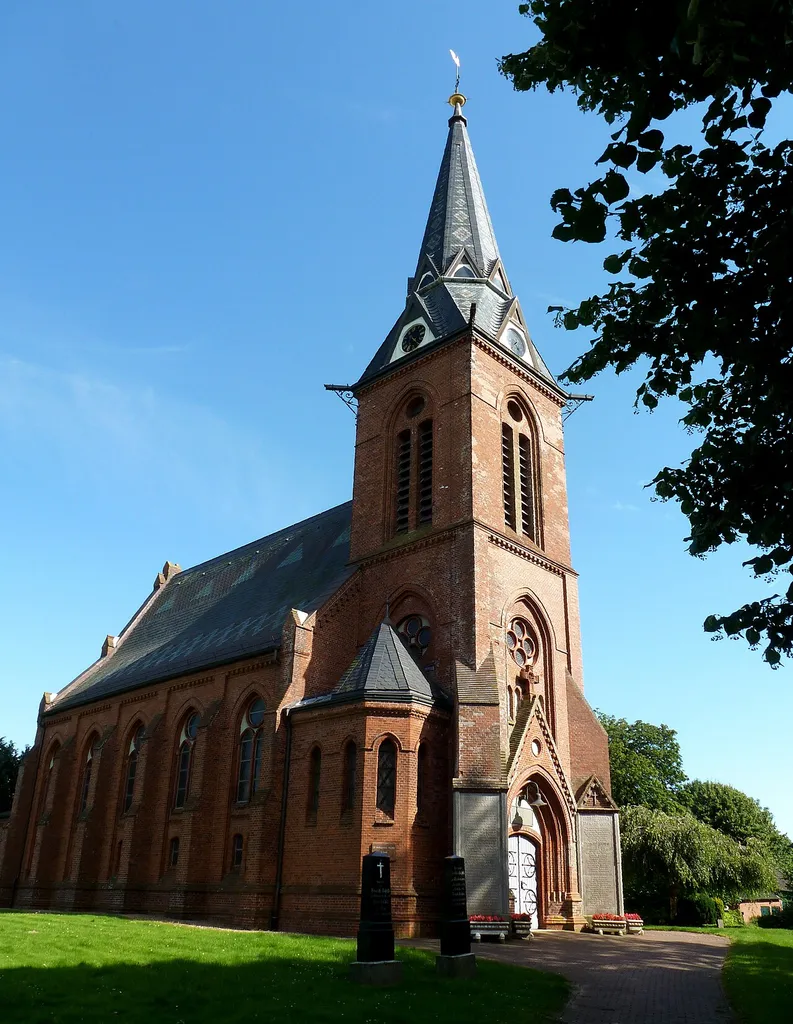 St. Katharinenkirche für die Gemeinden Neuenbrook und Reethwisch. Kirche erbaut 1890 - 1891.