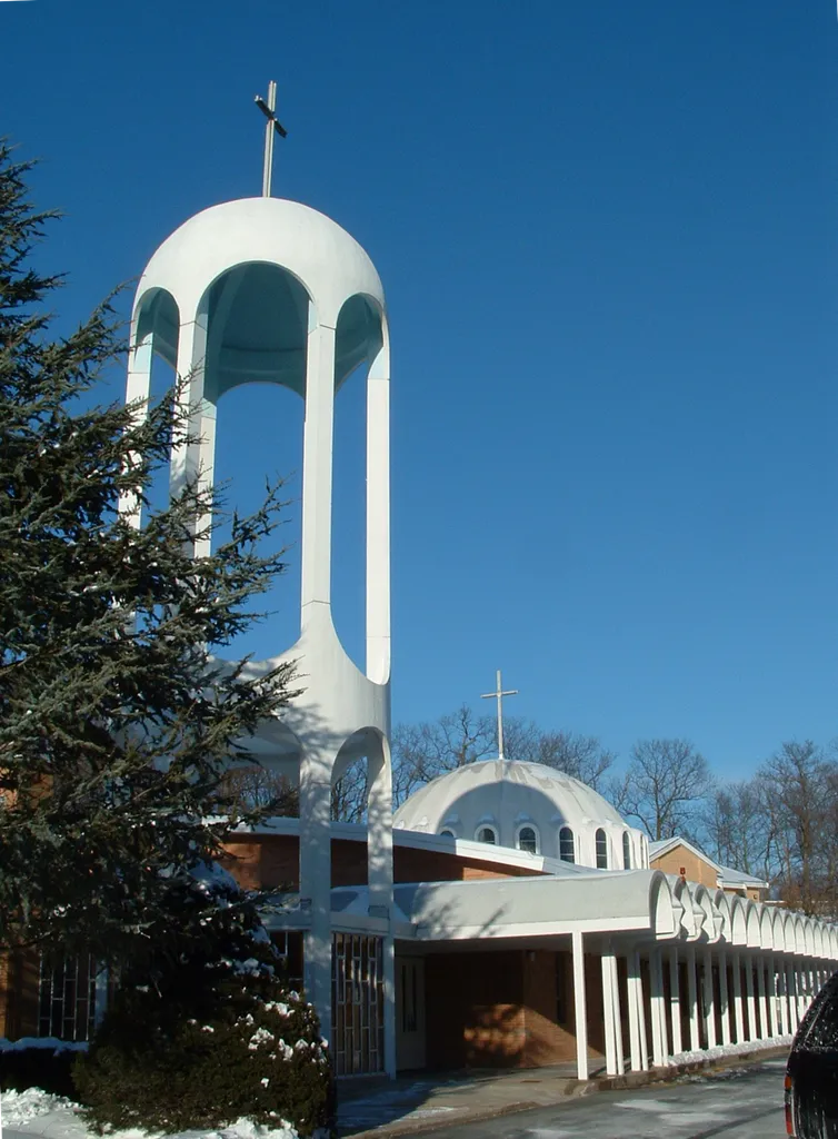 Our Lady of the Annunciation Melkite Greek-Catholic Cathedral, West Roxbury (Boston), Massachusetts, exterior.