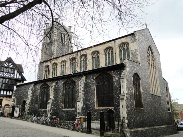 Norwich St John, Maddermarket church, near to Norwich, Norfolk, Great Britain. Maddermarket was where they used to sell madder or a red dye obtained from the root of the madder plant (Rubia Tinctoria)