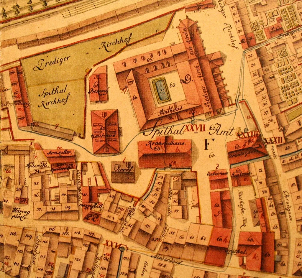 Das Predigerkloster auf dem Müllerplan von 1793