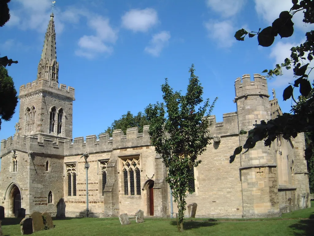 St Lawrence's parish church, Wymington, Bedfordhire, seen from the southeast in about 2000